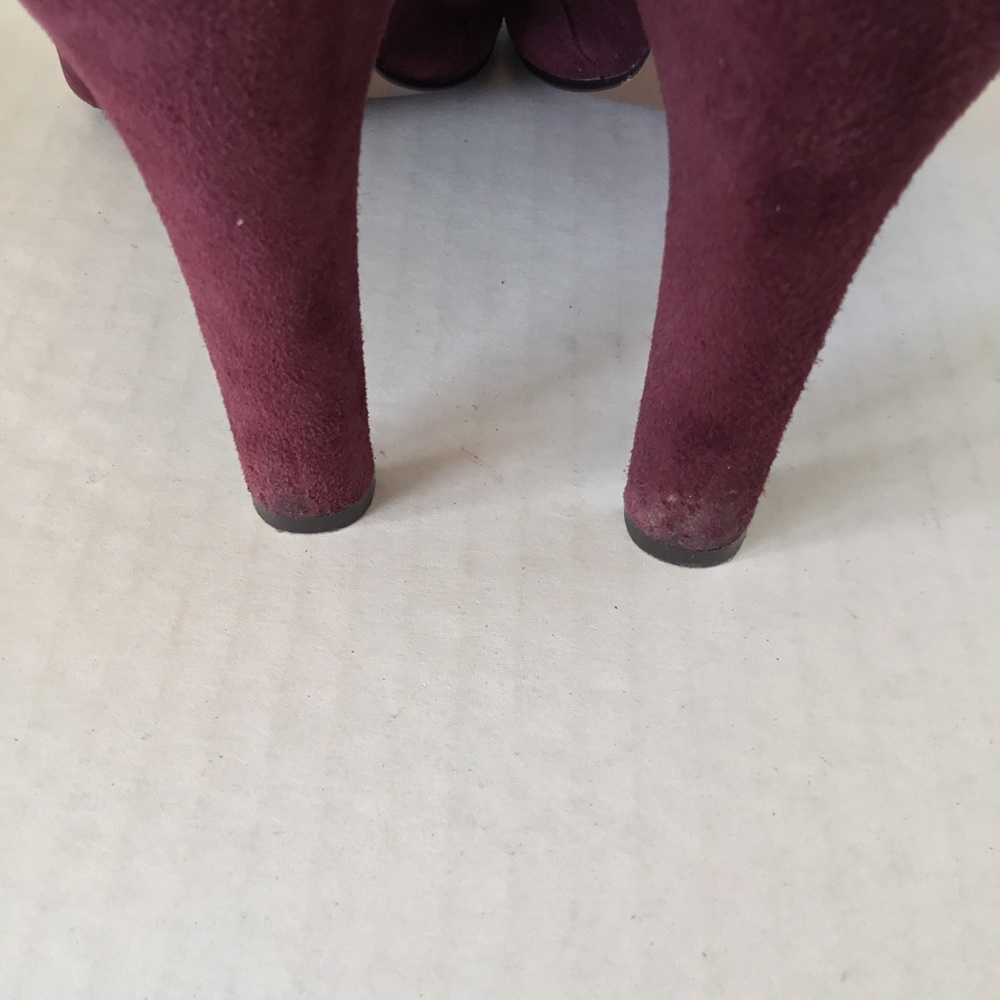 NINE WEST FRETABL BURGUNDY HEELS LACE UP ZIPPER SIZE 8.5 - Picture 14 of 15